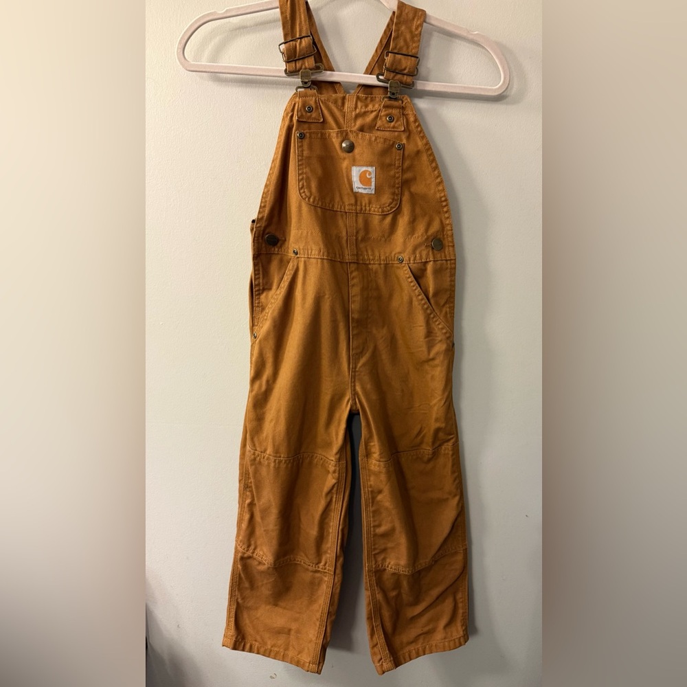 Carhartt Tan Bib Overalls Kids size 5